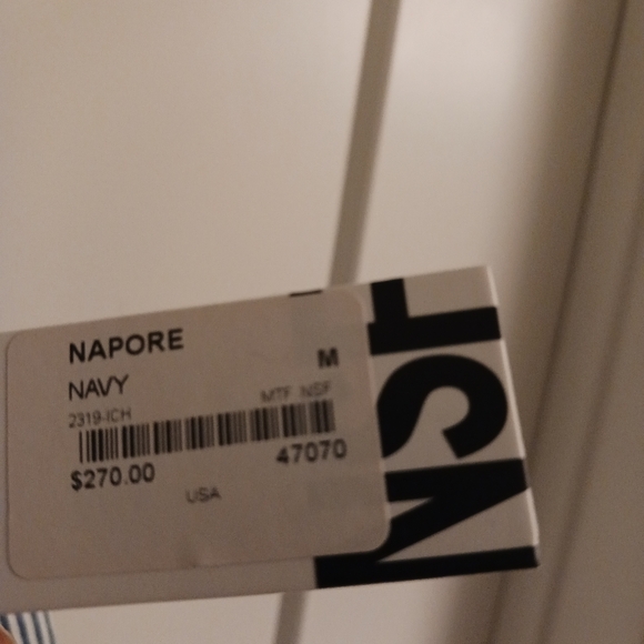 Ladies navy/ stripe jacket,100% cotton - Picture 5 of 6